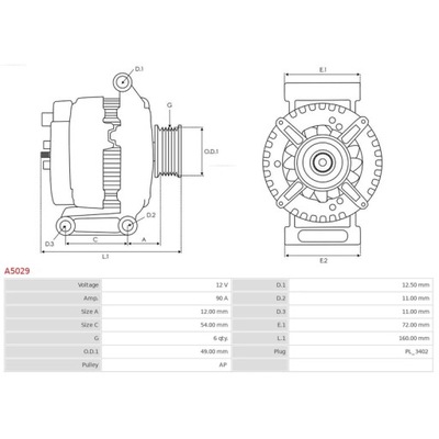 ALTERNADOR AS-PL A5029  