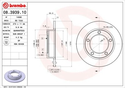 DISCOS DE FRENADO PARTE DELANTERA BREMBO 08.3939.10 08393910  