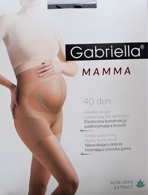 Rajstopy ciążowe Gabriella MAMMA 40 DEN NERO 5/XL