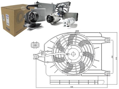 VENTILADOR DEL RADIADOR Z CUERPO KIA RIO I 1.3 1.5 08.00-02.05 NISSENS  