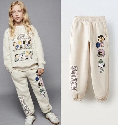 ZARA spodnie dresowe joggery joggersy Snoopy