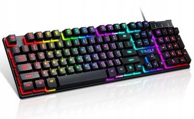 Gamingowa klawiatura komputerowa LED Multikolor RGB