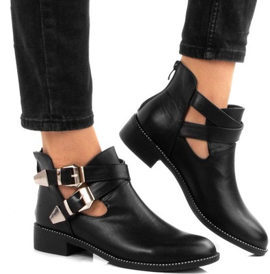 BOTKI Z WYCIĘCIAMI CZARNE KIENNA 37