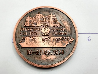 MEDAL OPERACJA ŻAGLE 1974 GDAŃSK GDYNIA NR 963