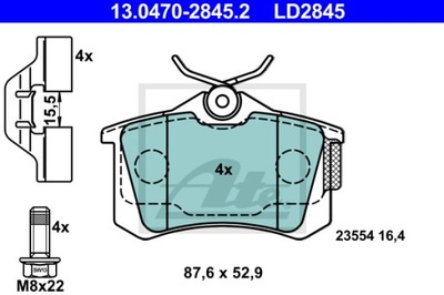 КОЛОДКИ ТОРМОЗНЫЕ ATE CERAMIC ATE 13.0470-2845.2