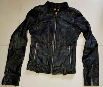 ZARA TRF skóra naturalna skórzana BIKER XS S 34 36