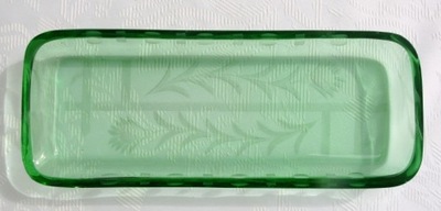 Zielona patera tacka * ciete szkło
