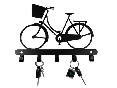 Wieszak uchwyt na ubrania klucze hak ROWER CZARNY
