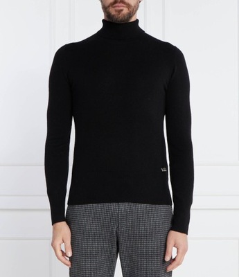 Karl Lagerfeld sweter czarny golf rozmiar L