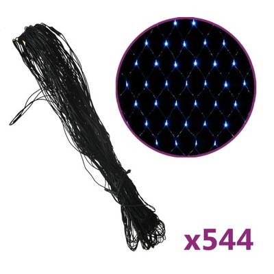 Siatka z lampek LED, niebieska, 4x4 m, 544 LED