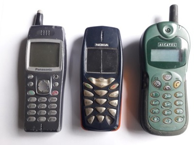 3 stare telefony - do kolekcji - Panasonic, Nokia, Alcatel - Tanio!!!!!!!!!