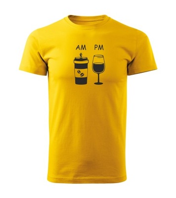 Koszulka T-shirt męska K260 AM PM WINO żółta rozm XS