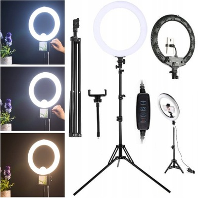REGULOWANA LAMPA LED DO FILMÓW TIKTOKA MAKIJAŻU STOJAK UCHWYT NA TELEFON