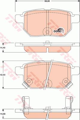 КОЛОДКИ ТОРМОЗНЫЕ ЗАД TOYOTA YARIS 06-/AURIS 07-JAPAN/PRIUS