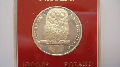 Moneta 1000 zł Sowa 1986 PRÓBA