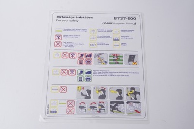 MALEV Hungarian Airlines safety Card Instrukcja bezpieczeństwa Boeing 737