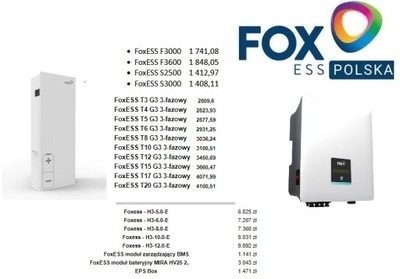 Inwerter FoxESS T8-G3, 8 kW 3 fazowy