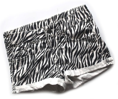 H&M 140 9-10 JEANSOWE SPODENKI ZEBRA BROKAT