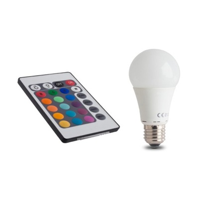 żarówka led rgb+ww z pilotem zmieniająca kolory