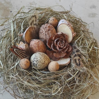 dekoracja wielkanocna stroik na stół Wielkanoc ozdoba dekoracja gniazdo