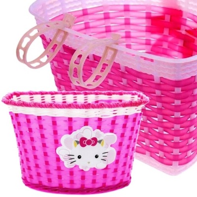 Hello Kitty kosz rowerowy dziecięcy różowy przód rowerek dziewczęcy 12-20"