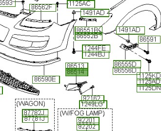 RIGHT MOUNTING BUMPER FASTENING HYUNDAI I30  