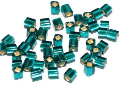 ~6~ TOHO 4mm CUBES Silver Frosted Teal 10szt