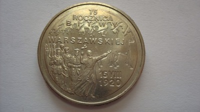 Moneta 2 zł rocznica Bitwy Warszawskiej 1995 stan 1