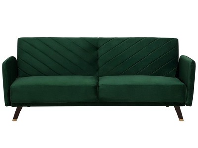 Sofa kanapa rozkładana welur zielona