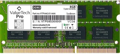 Pamäť RAM 8GB DDR3 1600MHz SO-DIMM PRE NOTEBOOK