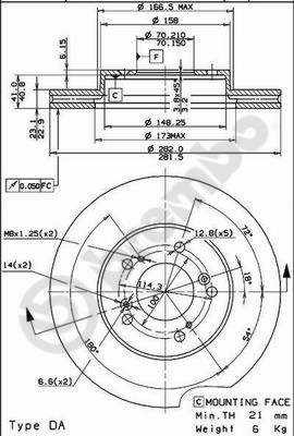 DISC BRAKE FRONT HONDA PRELUDE 96-, CR-V 99-  