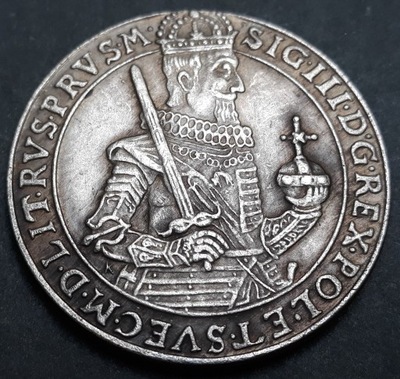 Talar 1630 , Zygmunt III Waza ,Toruń , Polska , kopia platerowana srebrem