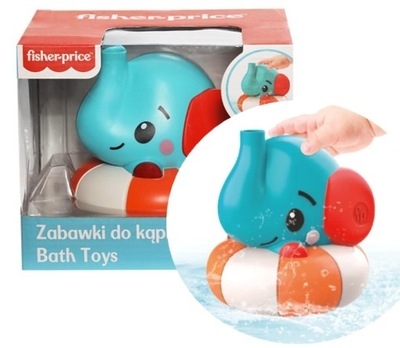 FISHER PRICE ZABAWKA DO KĄPIELI SŁONIK puszczający bańki