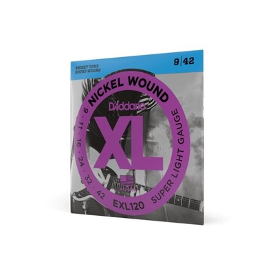 D'Addario EXL120 struny gitary elektrycznej 9-42