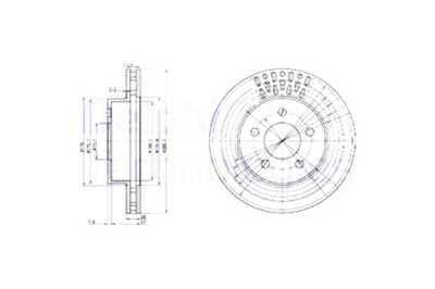 DELPHI DISCOS DE FRENADO 2 PIEZAS PARTE DELANTERA JEEP CHEROKEE LIBERTY 2.4-3.7  