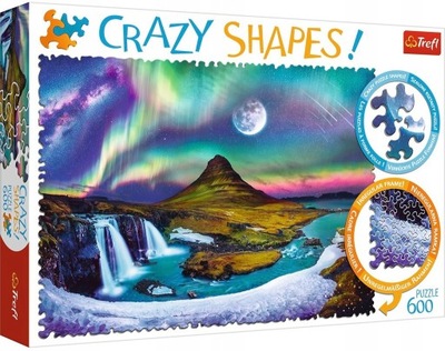 Trefl crazy shapes puzzle zorza nad Islandią 600