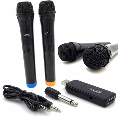 Mikrofon bezprzewodowy karaoke z nadajnikiem 2szt