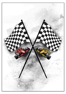 Plakat autorski wyścigówka bolid f1 a4