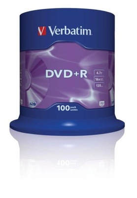 DVDR Verbatim 16x 4.7GB Matt Silver (Cake 100)