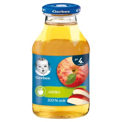 Gerber Sok 100% jabłko po 4 miesiącu 200ml