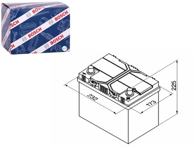 АКУМУЛЯТОР BOSCH 12V 60AH 540A S4 P + 1 232X173X225 B00 ПУСКОВИЙ