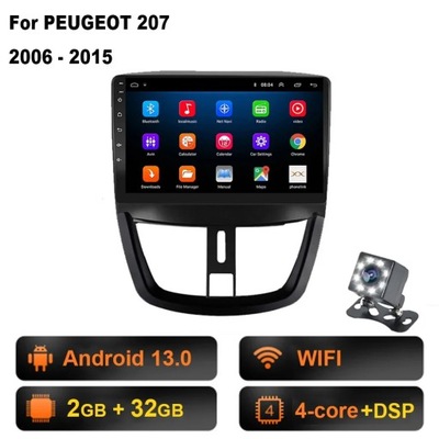 RADIO DE AUTOMÓVIL CON NAVEGACIÓN GPS PARA PEUGEOT 207 207CC 2006-2015 ANDROID CARPLAY  