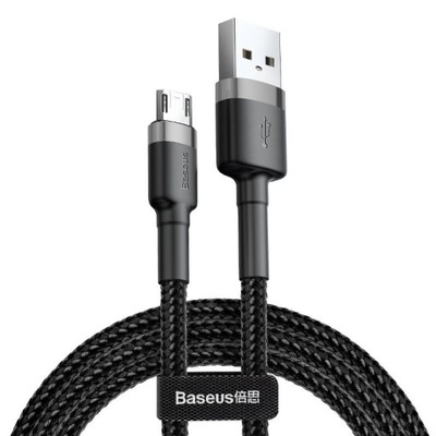 Kabel USB na micro USB Baseus Cafule 2.4A 480mb/s 1m szaro-czarny