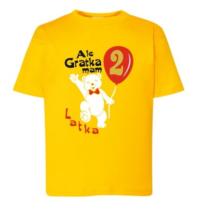 T-shirt koszulka urodzinowa Ale gratka żółta 3-4