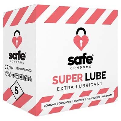 Prezerwatywy analne Super Lube Extra (5 sztuk) nawilżone Safe Condooms