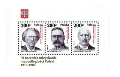 Blok 137 ** 70 rocznica odzyskania niepodległości Polski 1918-1988