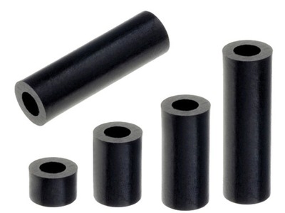 Tulejka dystansowa L:5mm z poliamidu walcowa czarna; 8.2X5mm-1szt