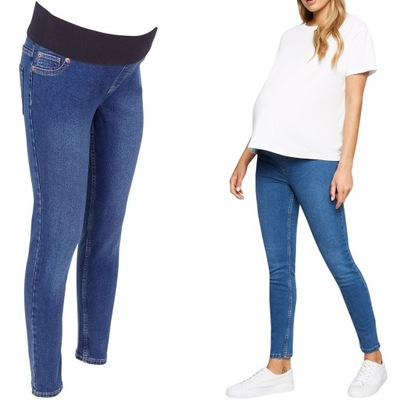 New Look Ciążowe Spodnie Jeansy Skinny Rurki Jeans Granat Short M 38