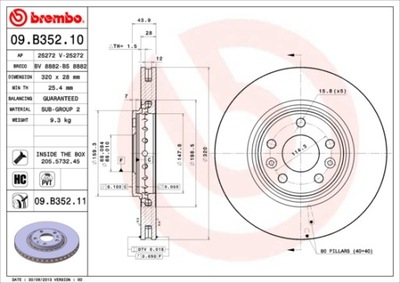 BREMBO 09.B352.11 DISC BRAKE  