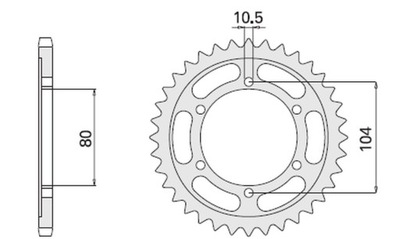 CHT ЗУБЧАТКА ЗАДНЯЯ 488 45 KAWASAKI ZXR 750J (A4150488450) (488-45) (JTR488.4